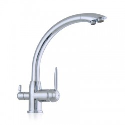 Miscelatore 3 Vie Curvo in Ottone Cromato